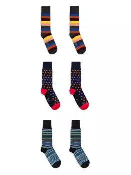 Вязаные носки (упаковка из трех пар) Paul Smith, черный