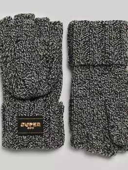 Вязаные перчатки Superdry, черное пятно