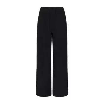 Вязаные прямые брюки SKIMS Cozy, цвет Onyx