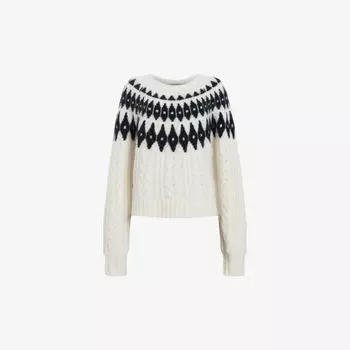 Вязаный джемпер Larson Fairisle Allsaints, черный