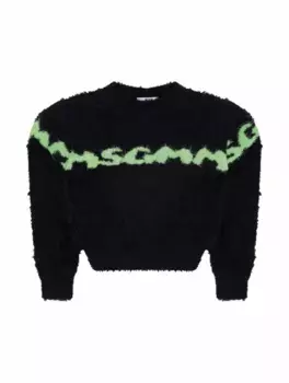Вязаный джемпер с логотипом MSGM, черный