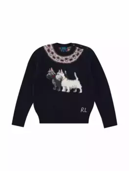 Вязаный джемпер с узором Ralph Lauren, тёмно-синий