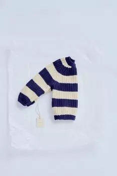Вязаный джемпер в крупную полоску ZARA, цвет Indigo