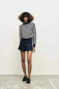 Вязаный джемпер в полоску ZARA, цвет striped