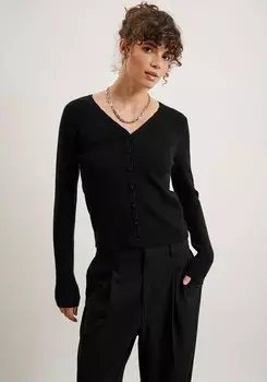 Вязаный кардиган Hailys Knit Cardigan, черный