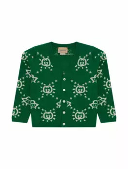 Вязаный кардиган Interlocking G Gucci, зелёный