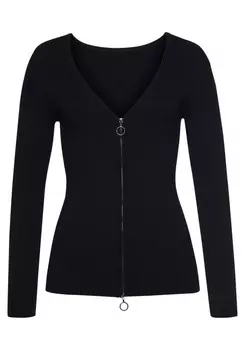 Вязаный кардиган LASCANA Knit Cardigan, черный