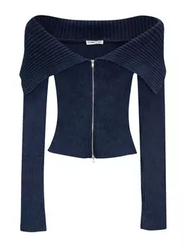 Вязаный кардиган Pull&Bear, темно-синий