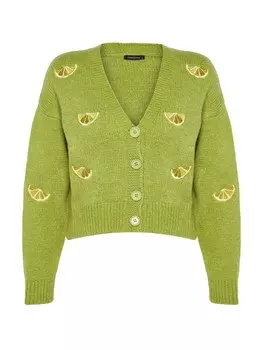 Вязаный кардиган Trendyol Knit Cardigan, светло-зеленый