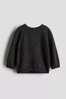 Вязаный кашемировый свитер H&M, серый