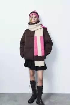 Вязаный шарф ZARA, экрю