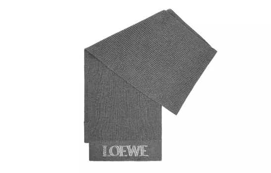 Вязаный шарф женский серые LOEWE