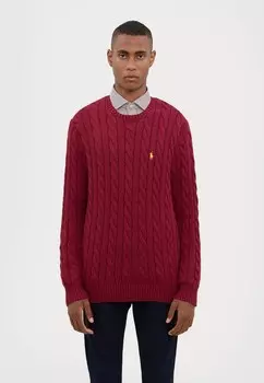 Вязаный свитер CABLE-KNIT COTTON JUMPER Ralph Lauren, Бордо