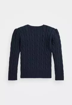 Вязаный свитер CABLE-KNIT COTTON JUMPER Ralph Lauren, темно-синий