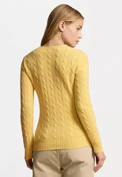 Вязаный свитер CABLE KNIT WOOL CASHMERE JUMPER Ralph Lauren, желтый