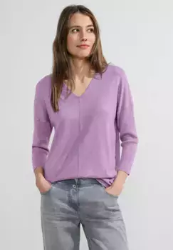 Вязаный свитер Cecil в стиле оверсайз, цвет Sporty Lilac Melange