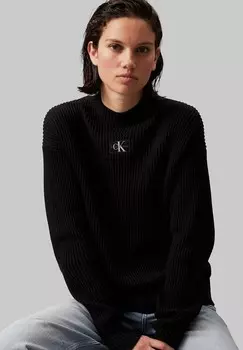 Вязаный свитер LABEL LOOSE Calvin Klein, черный