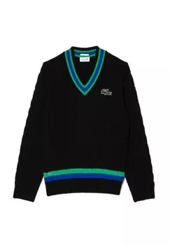 Вязаный свитер Lacoste, черный