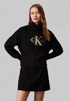 Вязаный свитер MONOLOGO Calvin Klein, черный