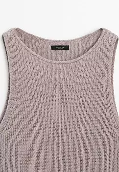 Вязаный свитер PURL Massimo Dutti, сирень