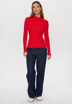 Вязаный свитер SIDANU HIGHNECK Nmph, красный