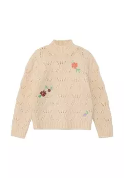 Вязаный свитер TURTLENECK MIT BLTEN-STICKEREI s.Oliver, цвет helles sand