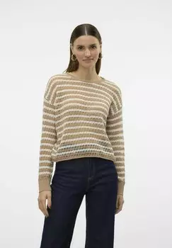 Вязаный свитер VMSPRING Vero Moda, бежевый