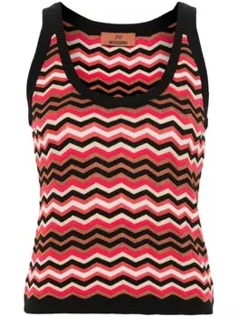Вязаный топ Missoni зигзагом, черный