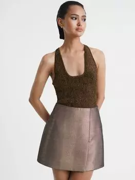 Вязаный жилет цвета металлик Scarlet Racerback Reiss, бронзовый