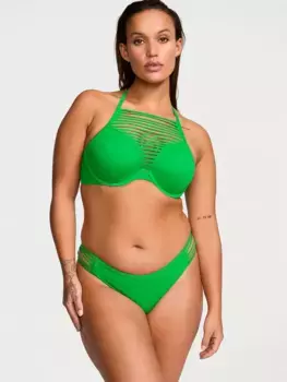 VS Archives Сексуальный купальник с высоким воротом и пуш-ап бикини Victoria'S Secret Swim, цвет Island Jade