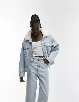Выбеленная джинсовая куртка свободного кроя Topshop