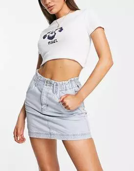 Выбеленная джинсовая юбка-бумага Topshop Paperbag