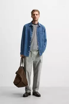 Выцветевшие брюки карго ZARA, зеленый