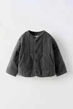 Выцветевший пуховик ZARA, серый