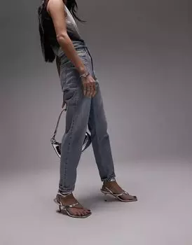 Выцветшие удобные эластичные джинсы Topshop Mom