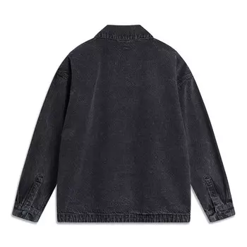 Выходные Молодежная джинсовая куртка унисекс черный ковбой Lining