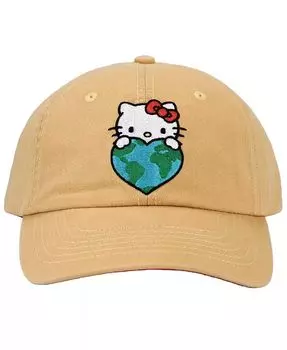 Вышитая Hello Kitty холщовая хлопковая твиловая кепка для папы Sanrio, коричневый