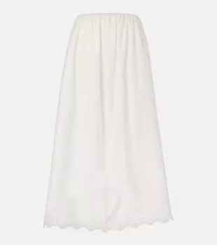 Вышитая хлопковая макси-юбка Antoinette Posse, Vintage White