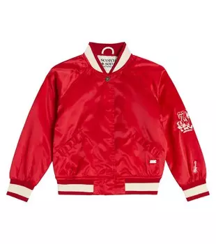 Вышитая университетская куртка Scotch & Soda, красный