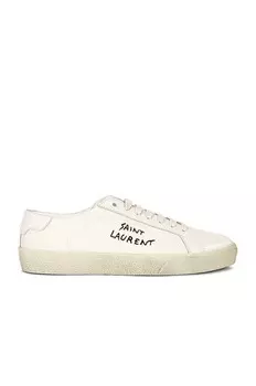 Вышитые кроссовки Saint Laurent, цвет Panna