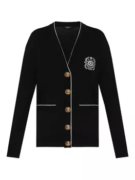 Вышитый кардиган Balmain, черный