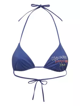 Вышитый верх бикини DSQUARED2, синий