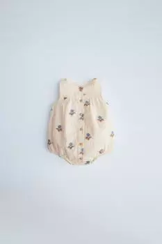 Вышиванный комбинезон ZARA, светлый экрю