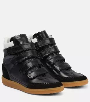 Высокие кеды Bilsy из кожи и замши Isabel Marant, черный