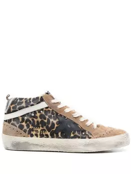 Высокие кеды Mid Star Golden Goose, бежевый