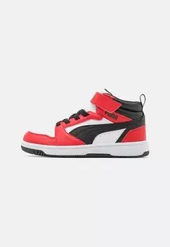 Высокие кеды Rebound V6 Mid Unisex Puma, цвет white/black/for all time red