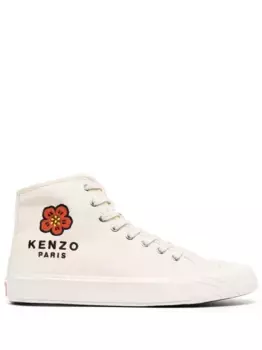 Высокие кеды с вышитым логотипом KENZO, нейтральный