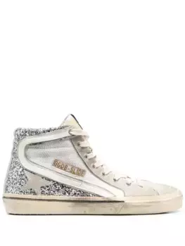Высокие кеды Slide GOLDEN GOOSE, серебяный