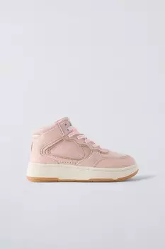 Высокие кроссовки граффити ZARA, розовый
