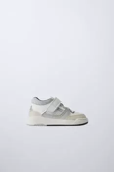 Высокие кроссовки из многочастей ZARA, белый